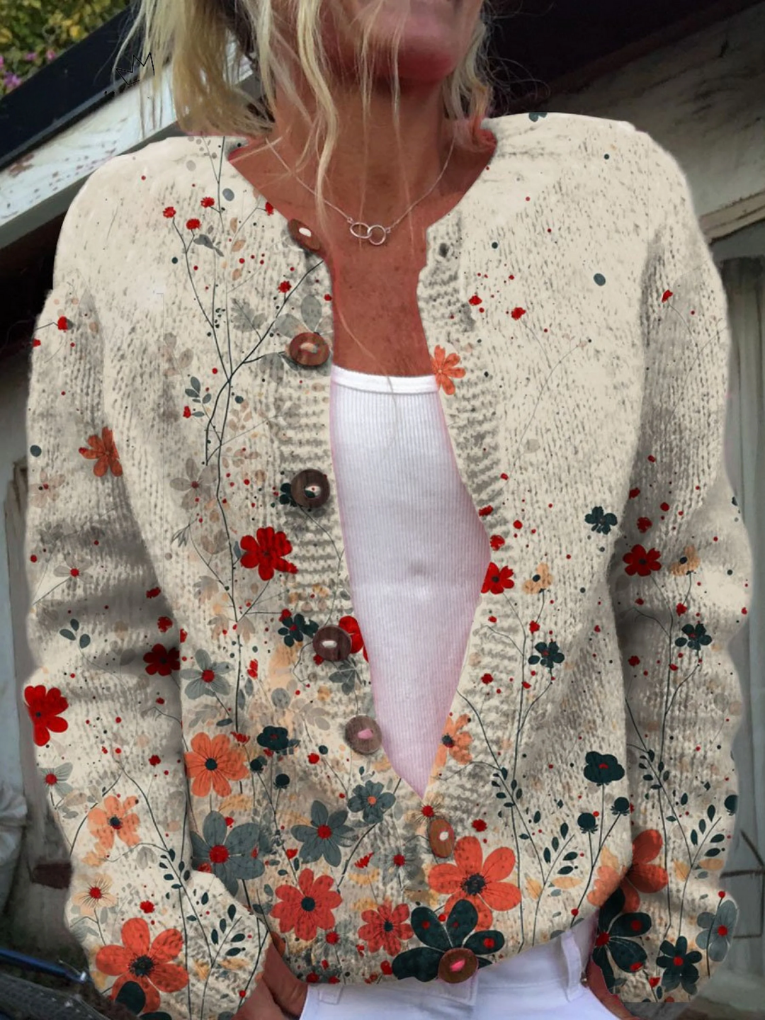 Cardigan Flower Sweater