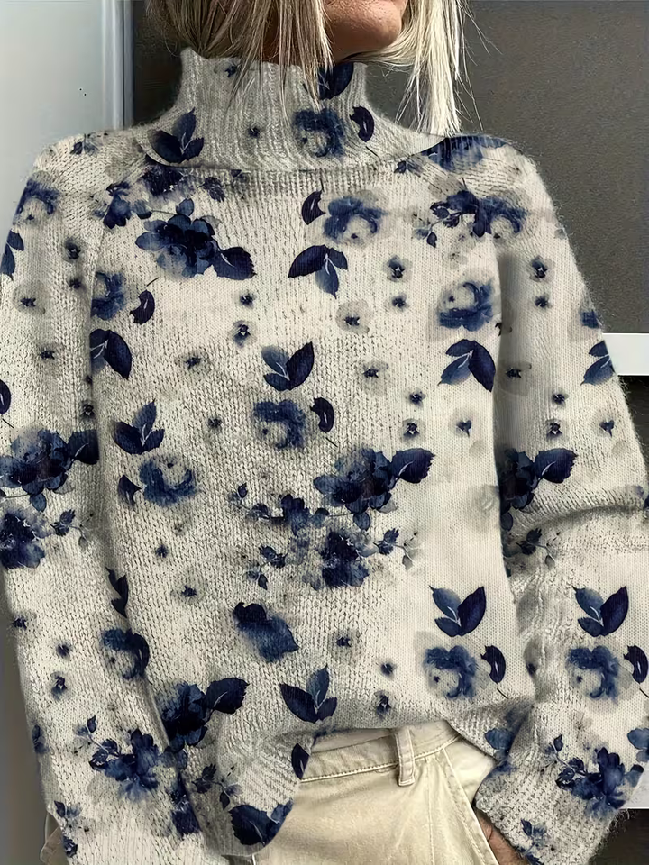 Adelie™ | Inkblot Blossom Turtleneck