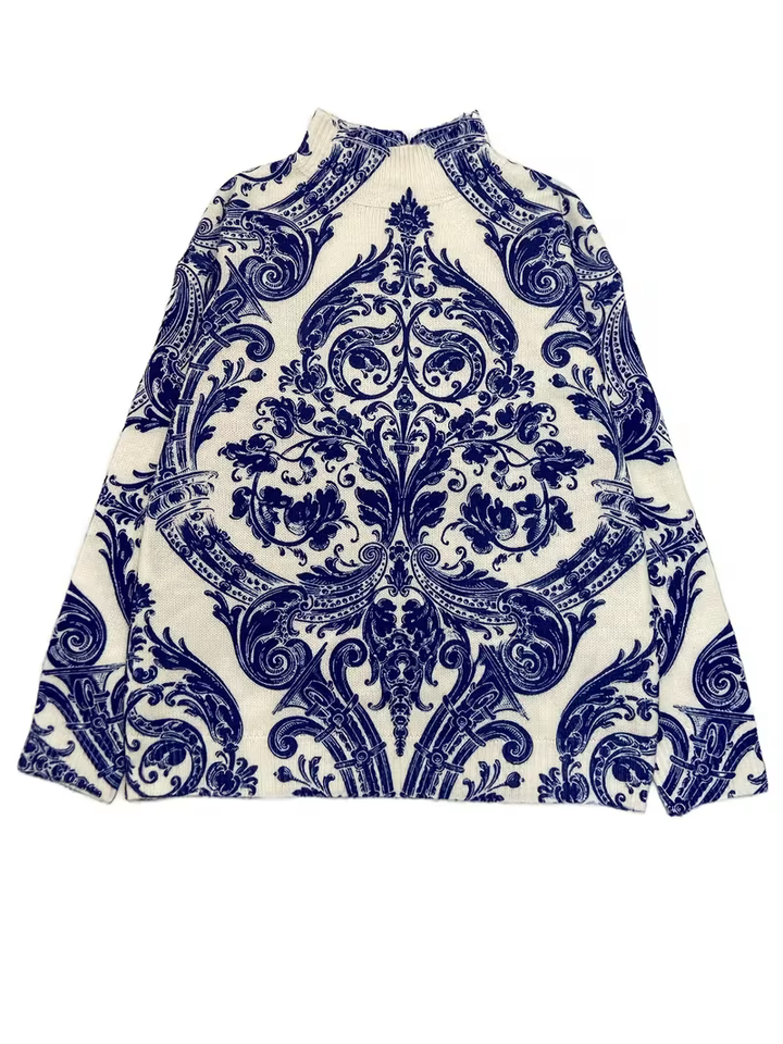 Katriona™ | Delft Damask Turtleneck