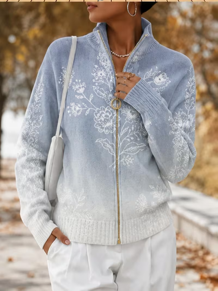 Halloway™ | Frosted Bloom Zip Cardigan