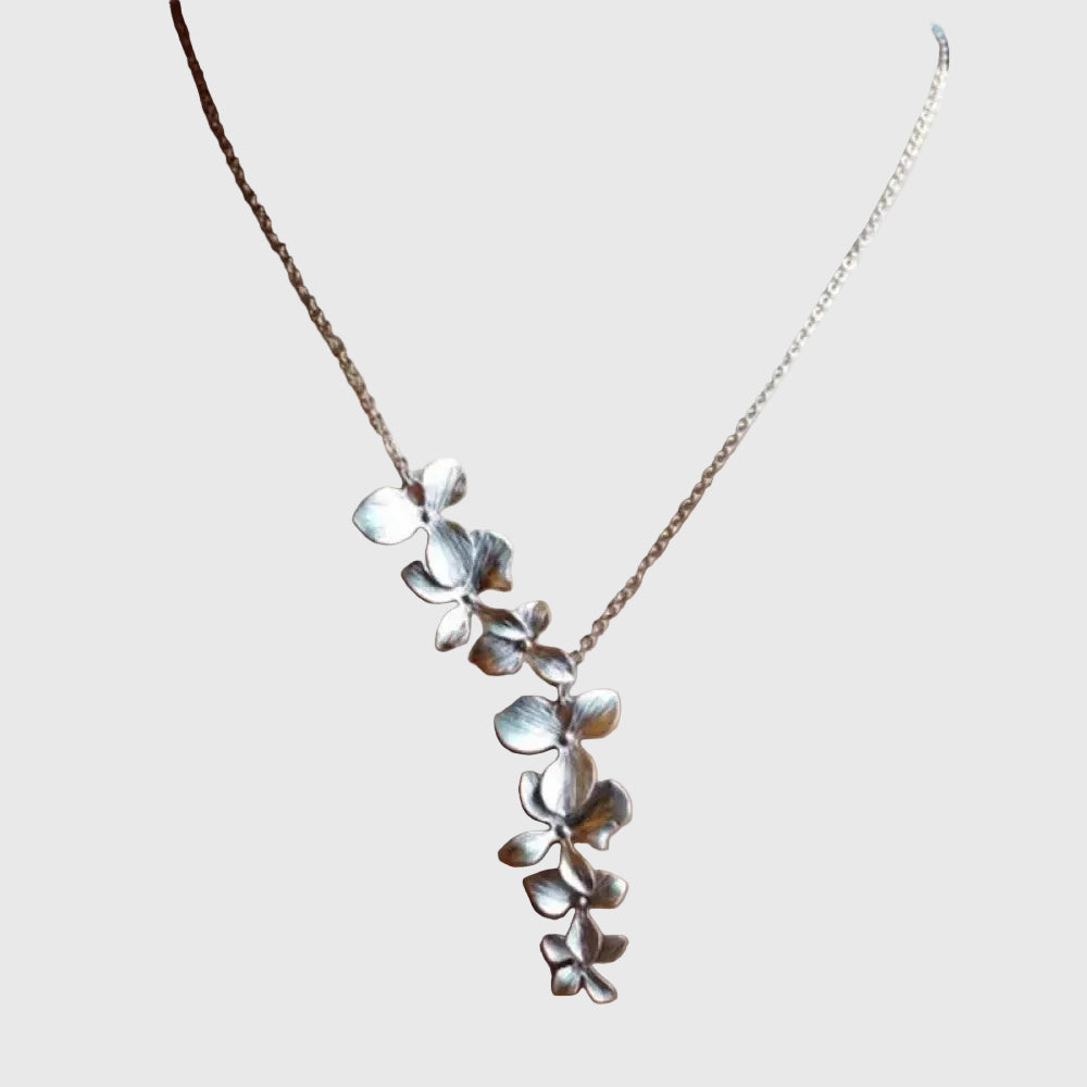 Antique Silver Floral Necklace