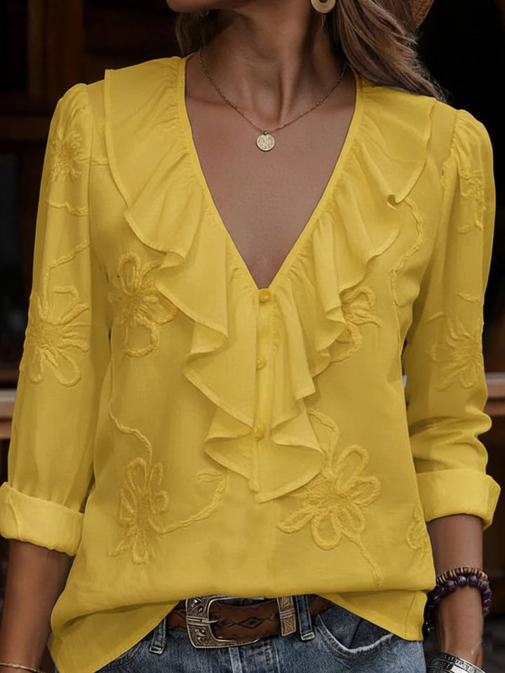 Amara | V-Neck Frill Shirt