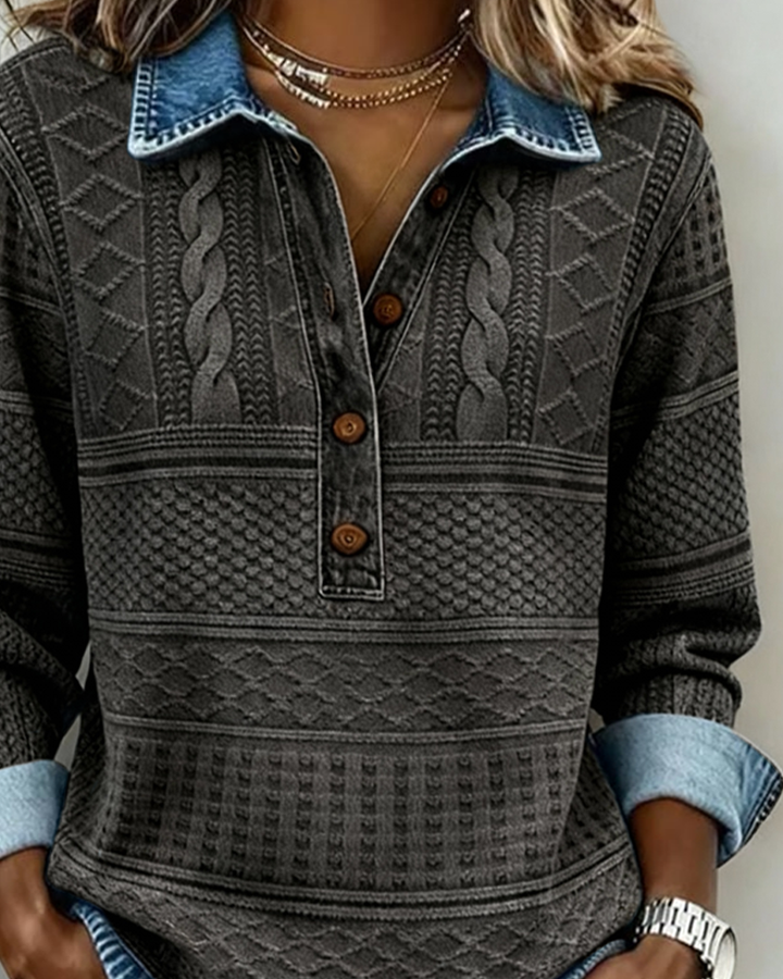 Livia | Button Sweatshirt