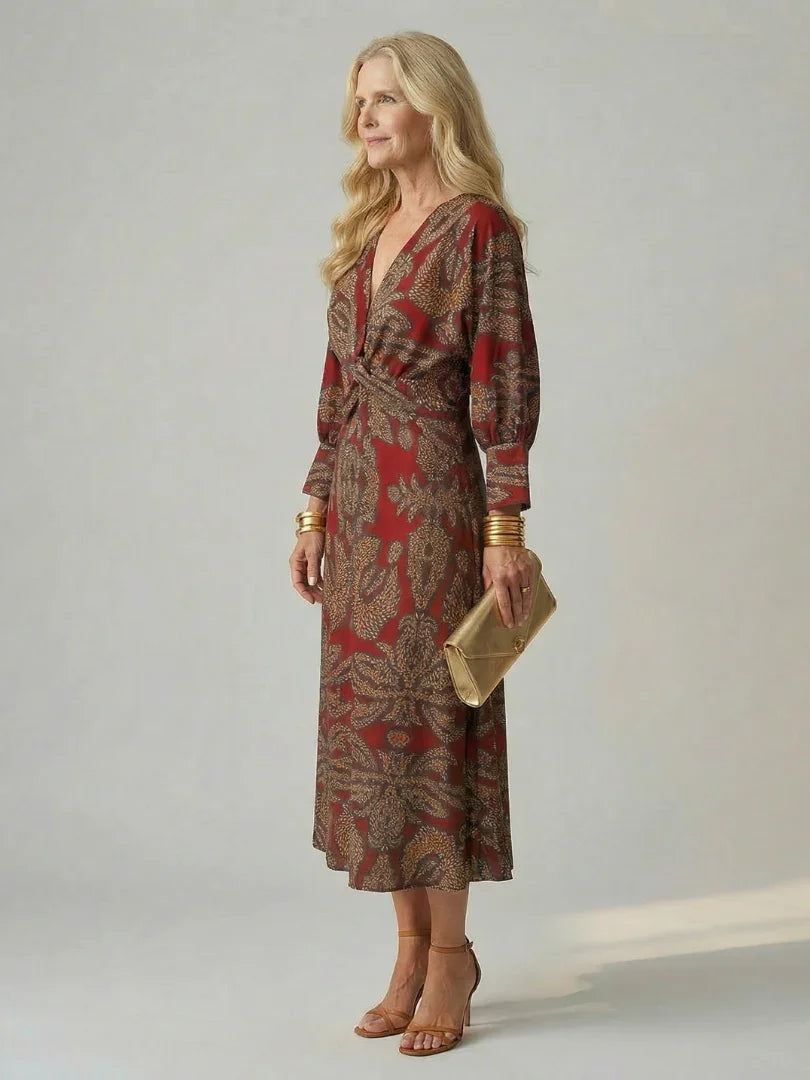 Lune | Natural Wrap Midi Dress
