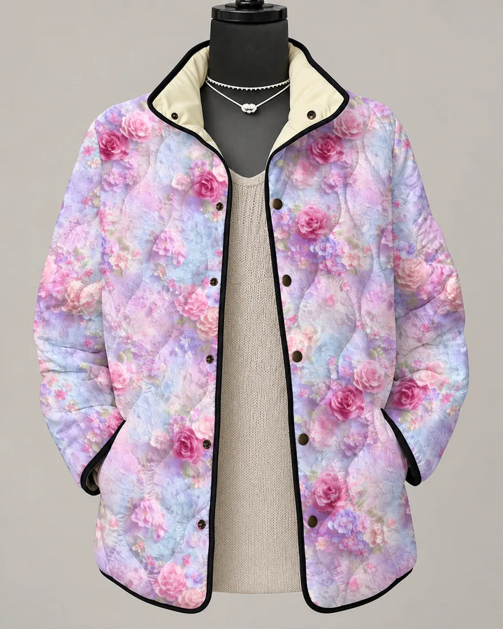 Rosalie | Blushing Rose Quilted Jacket