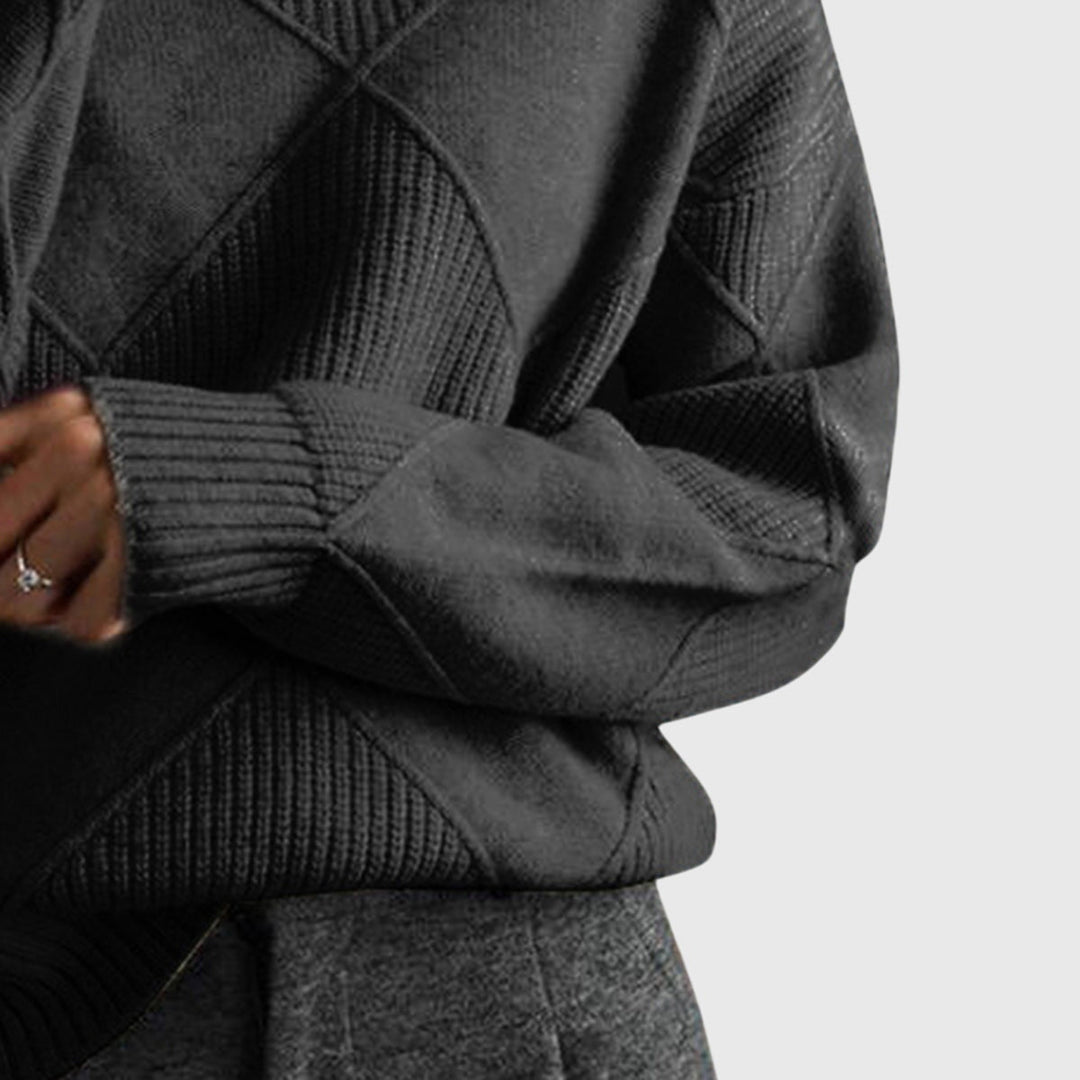 Annelise | Diamond-Knit Turtleneck