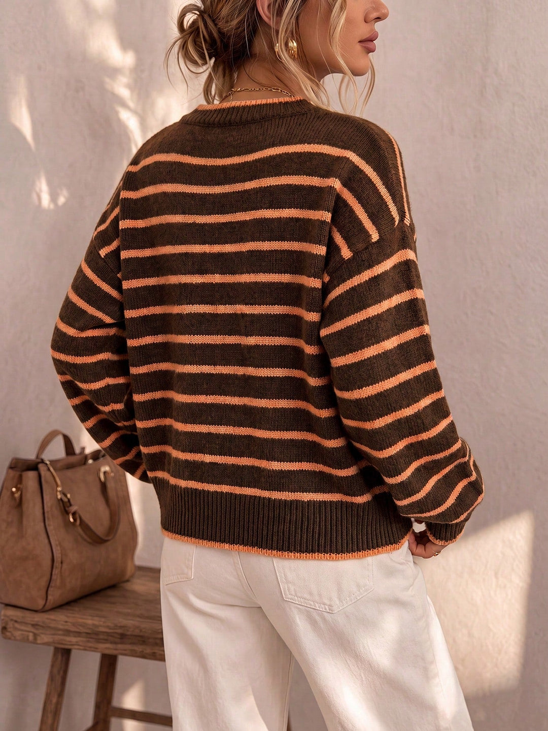 Mabel | Striped Knit Cardigan for Women