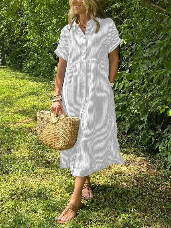 Lydia | Striped Button Dress