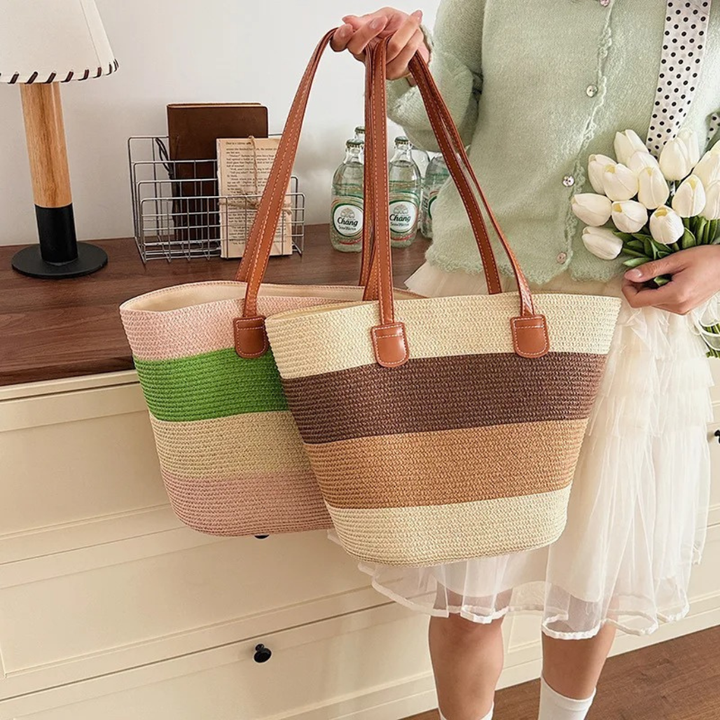 Cora™ | The Colourful Woven Straw Tote