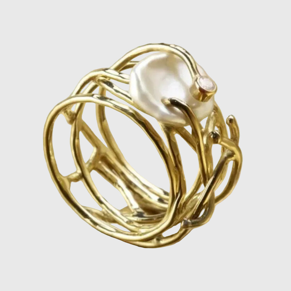 Antique Thin Ring with Pearl