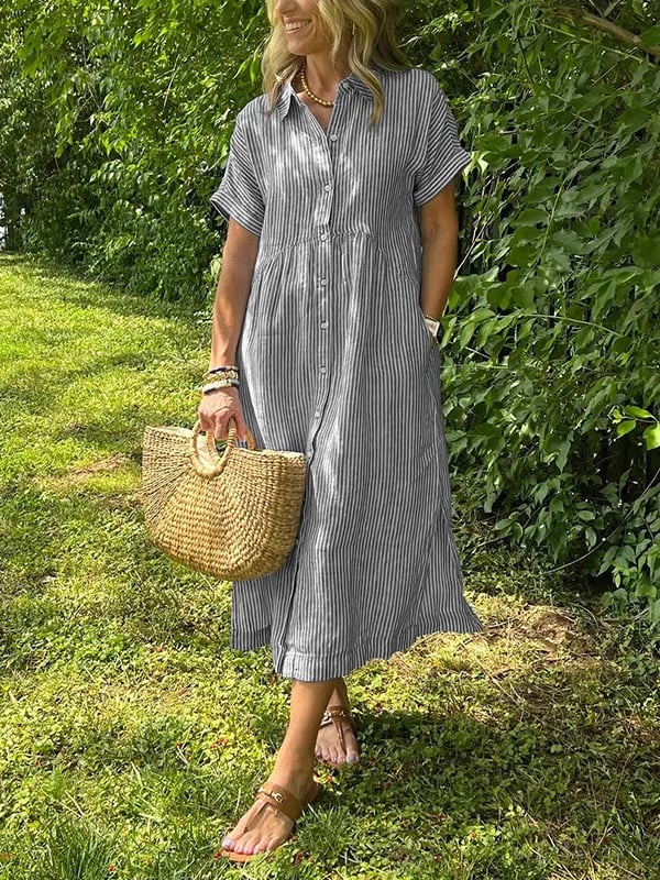 Lydia | Striped Button Dress