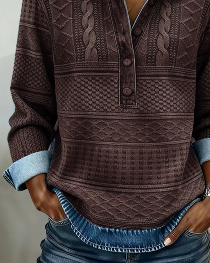 Livia | Button Sweatshirt