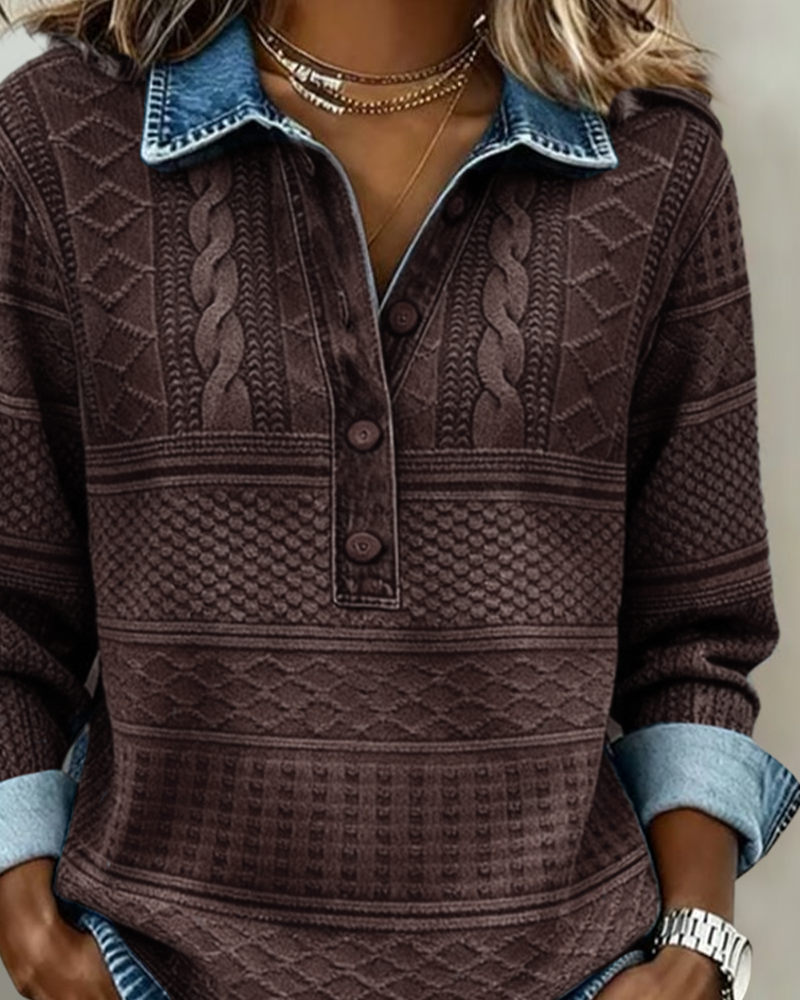 Livia | Button Sweatshirt