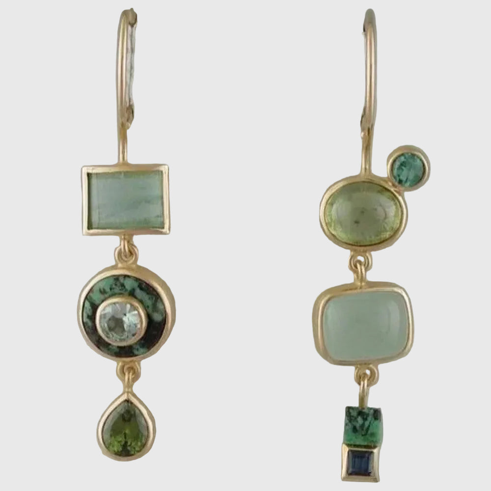 Retro Green Drop Earrings
