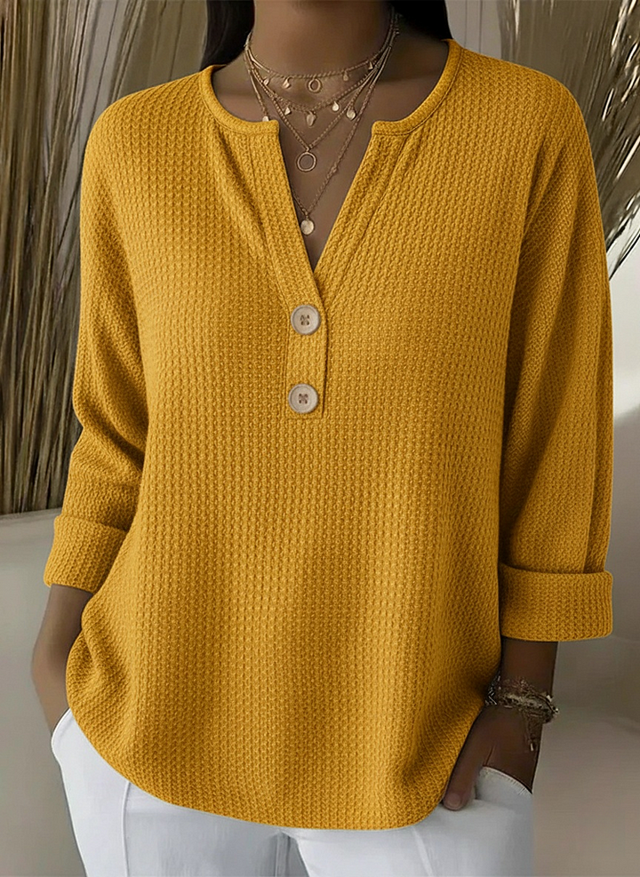 Anouk™ | Textured Button Sweater