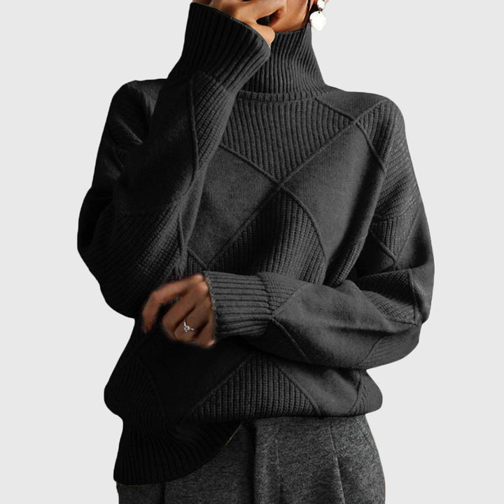 Annelise | Diamond-Knit Turtleneck