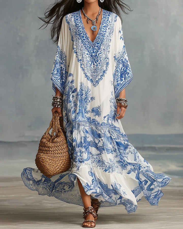 Nerissa | Asymmetrical V-Neck Dress