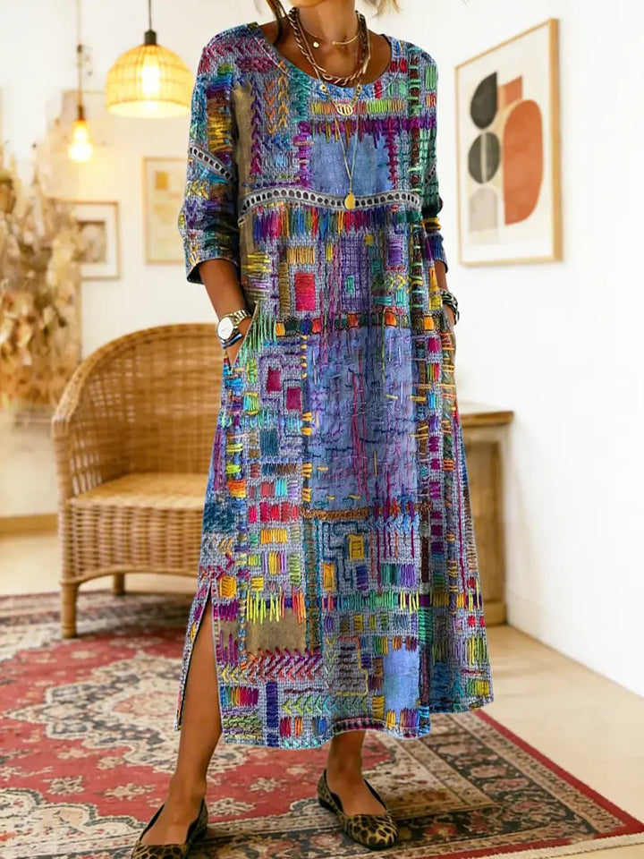Alina | Dress with Ethnic Patchwork