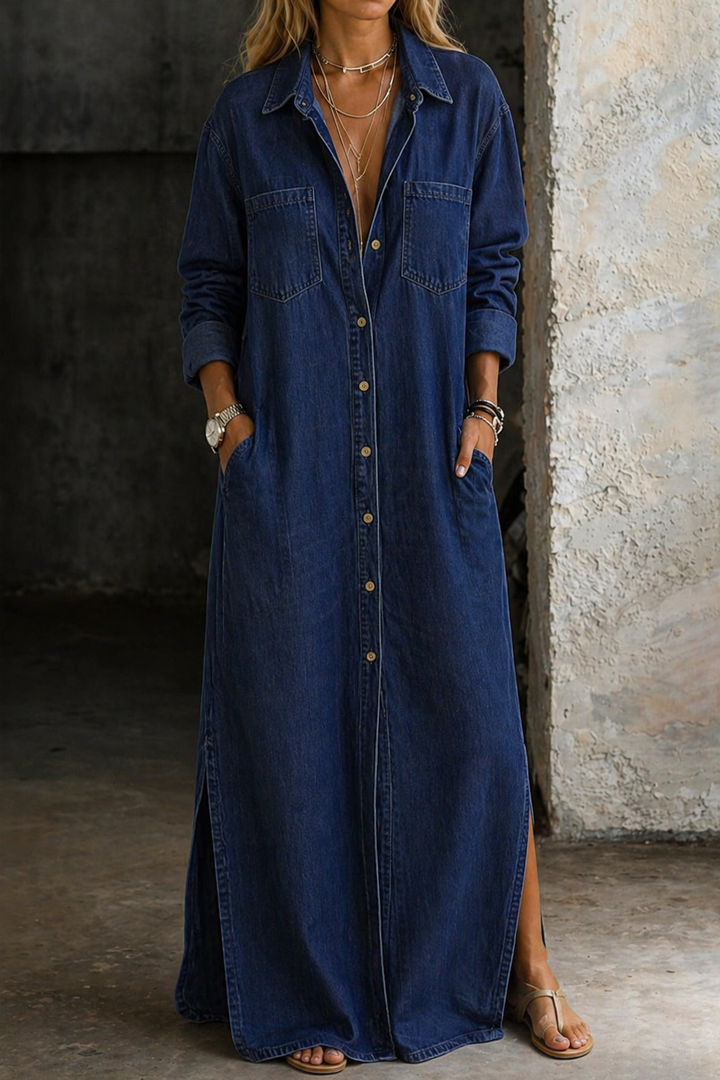 Aubrey | Denim Button Down Dress