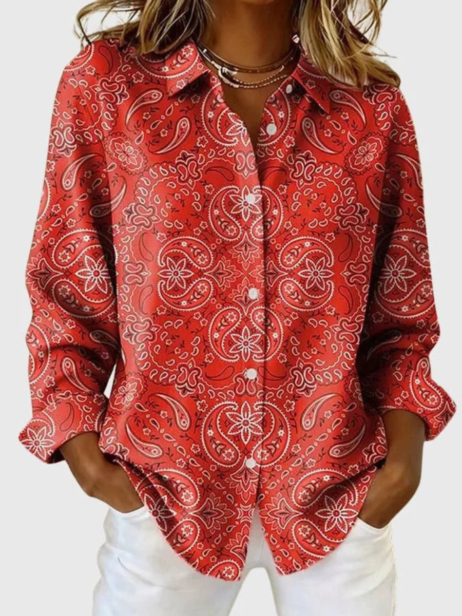 Sabrina | Print Button-Up Blouse