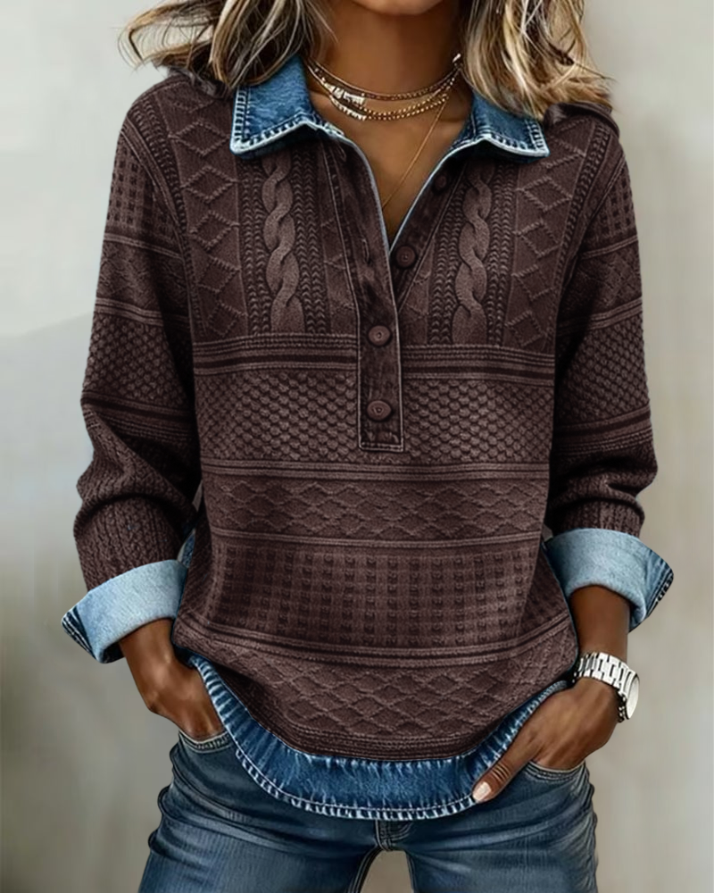 Livia | Button Sweatshirt