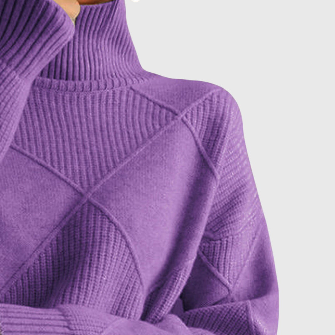 Annelise | Diamond-Knit Turtleneck