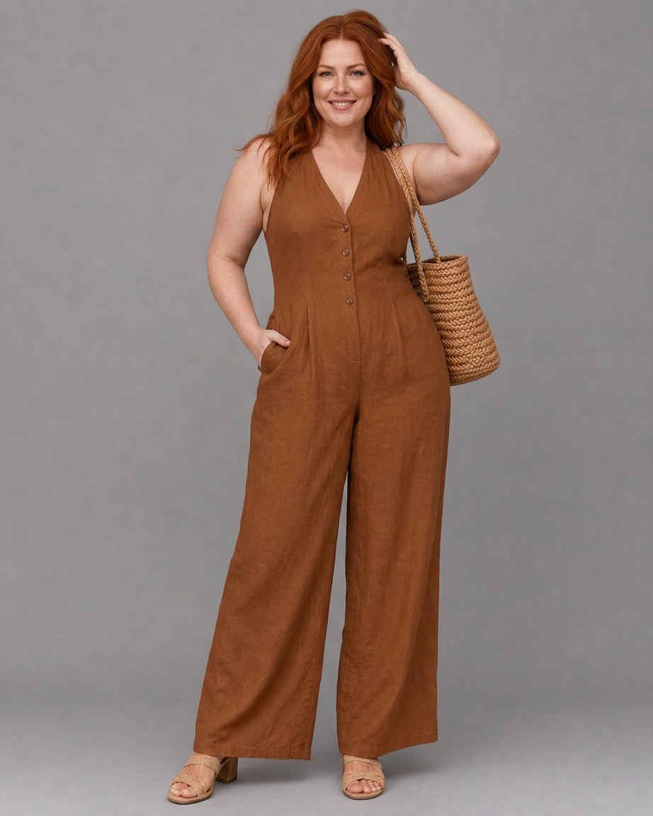 Vivienne | Sleeveless Wide Leg Jumpsuit