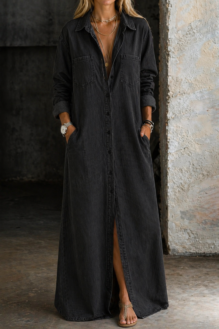 Aubrey | Denim Button Down Dress