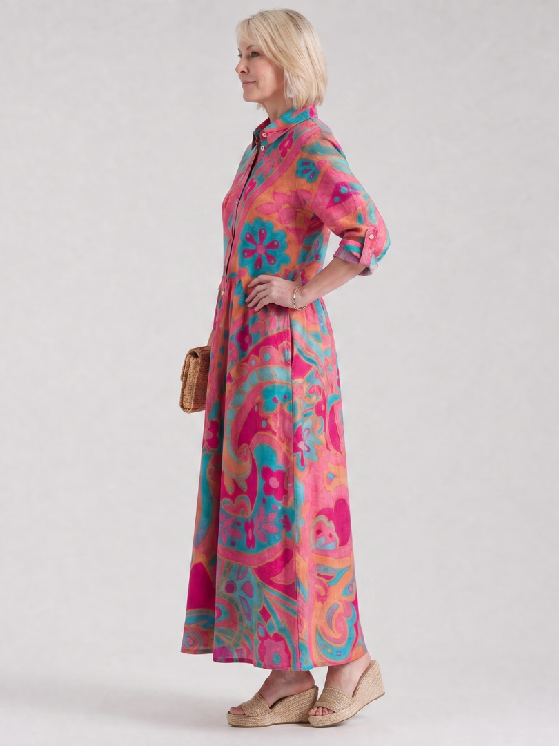 Saskia | Button Front Midi Dress