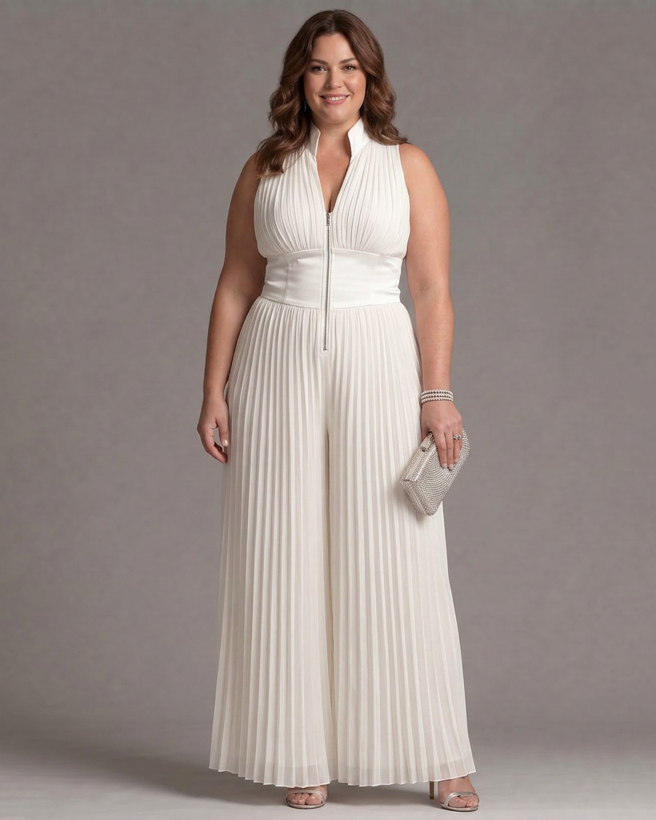 Althea | Pleated Wide Leg Jumpsuit