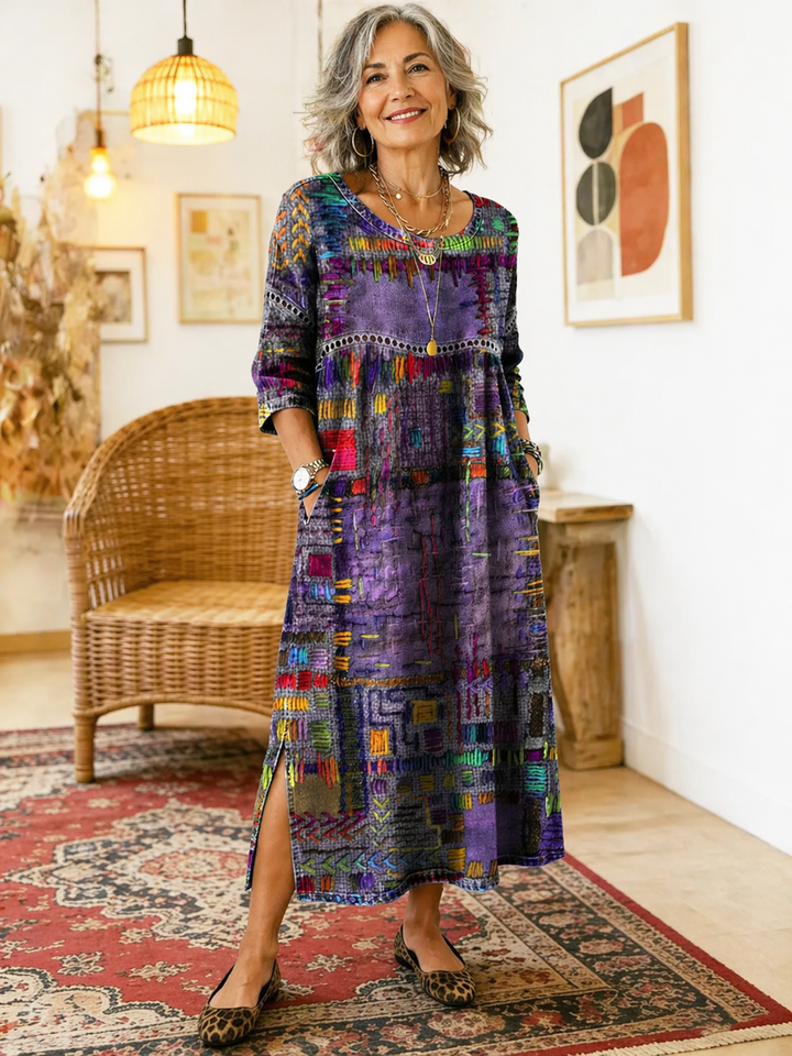 Alina | Dress with Ethnic Patchwork