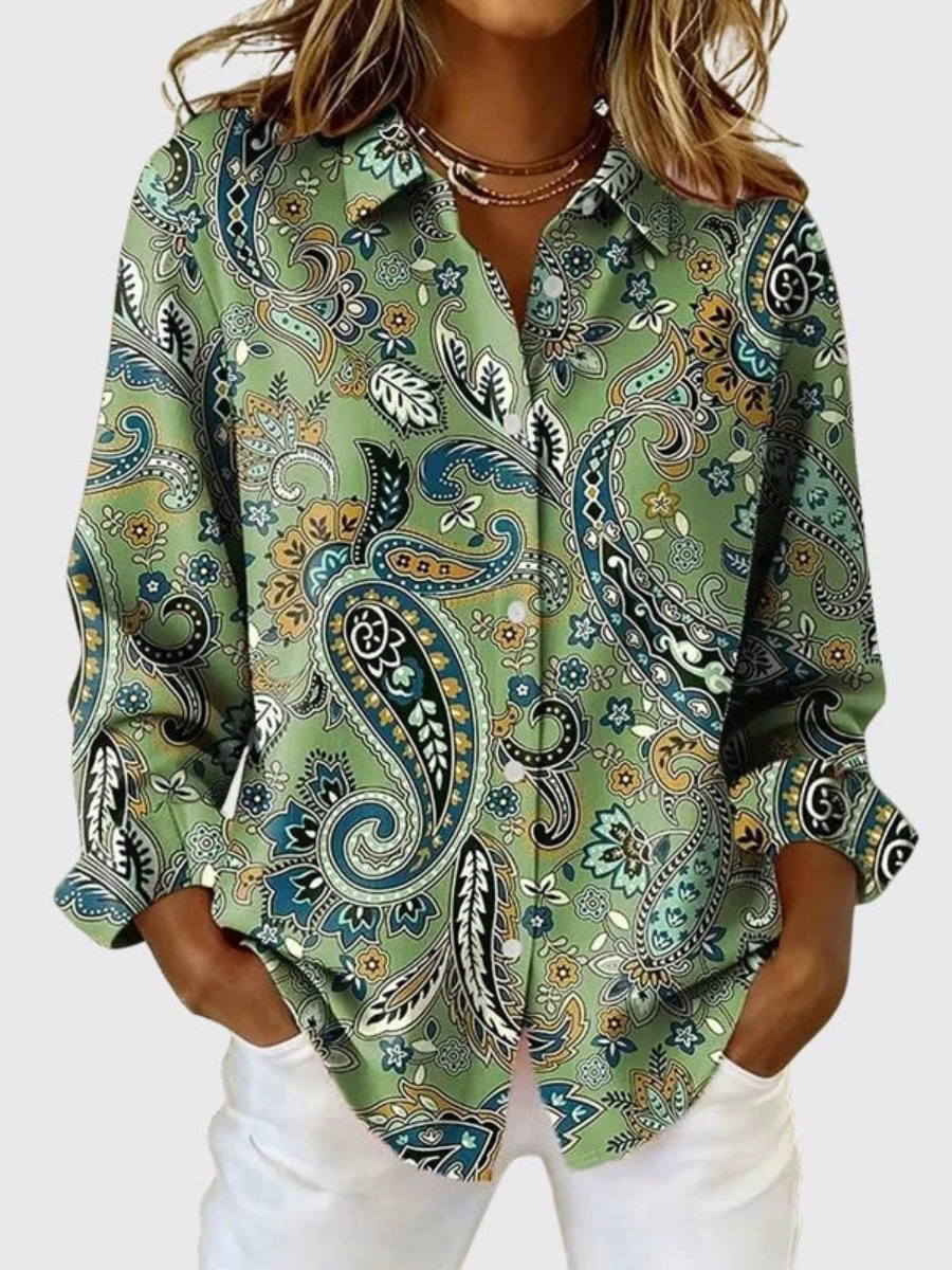Sabrina | Print Button-Up Blouse