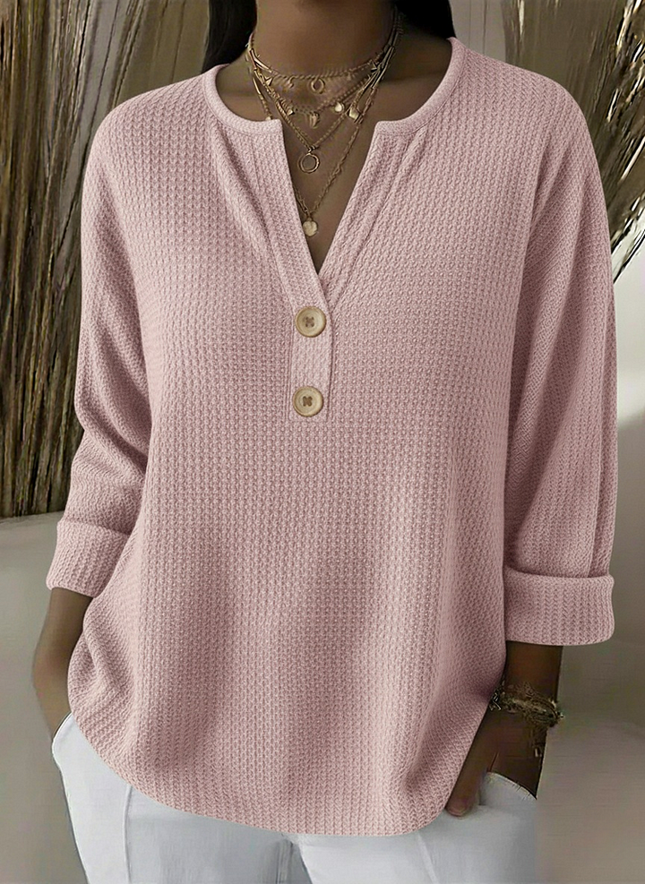 Anouk™ | Textured Button Sweater