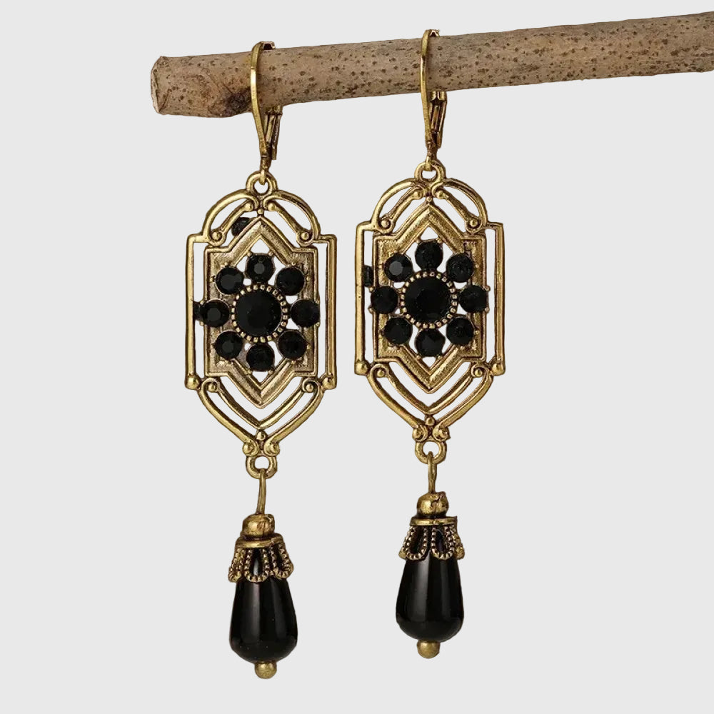 Retro Black Earrings