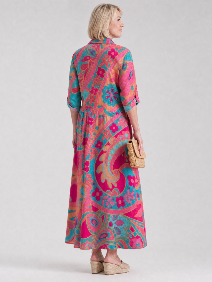 Saskia | Button Front Midi Dress