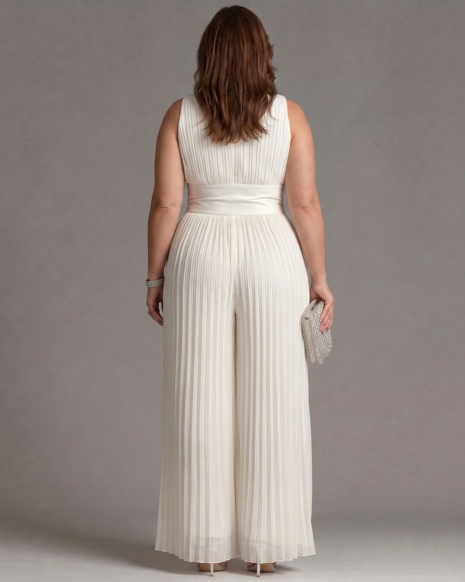 Althea | Pleated Wide Leg Jumpsuit