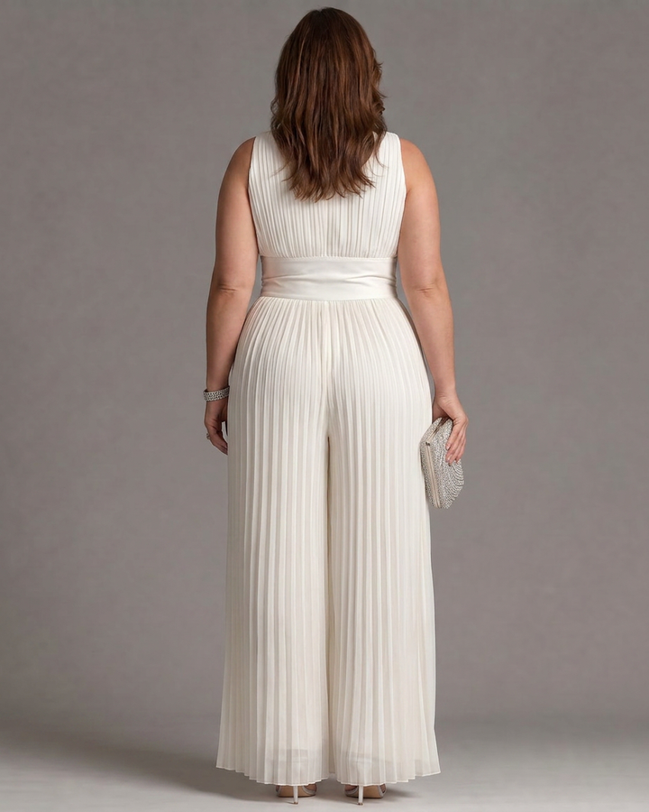 Althea | Pleated Wide Leg Jumpsuit
