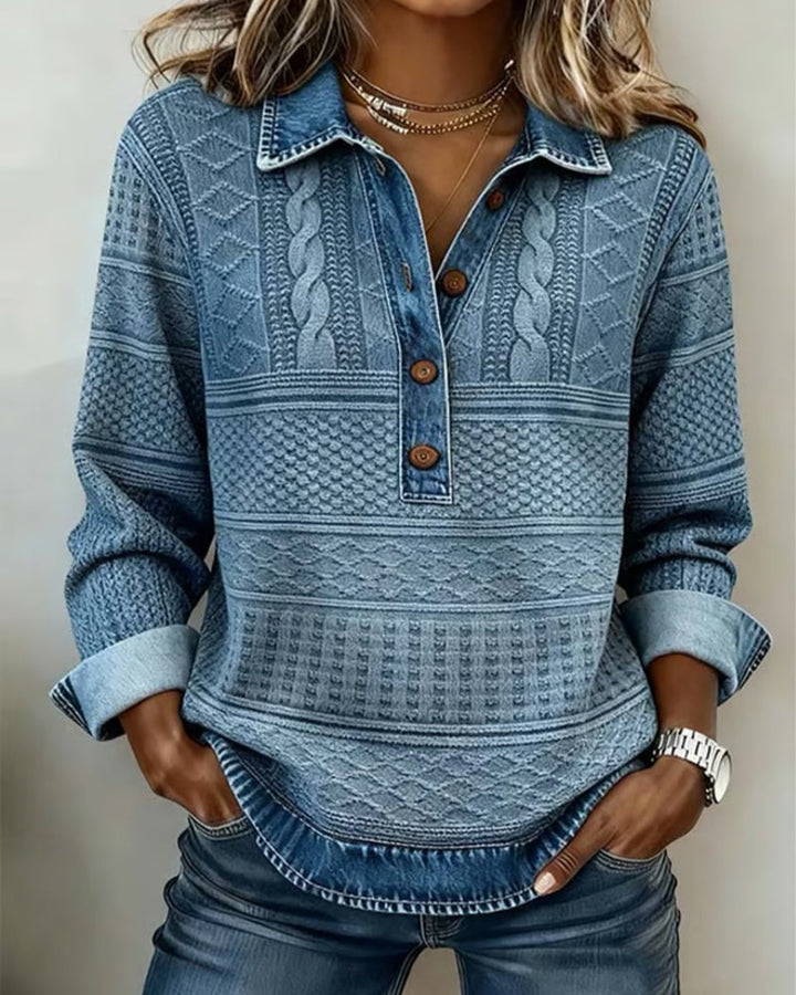 Livia | Button Sweatshirt