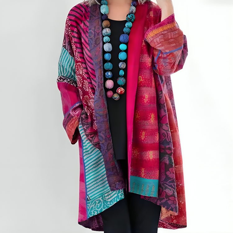 Isla | Artful Open-Front Cardigan