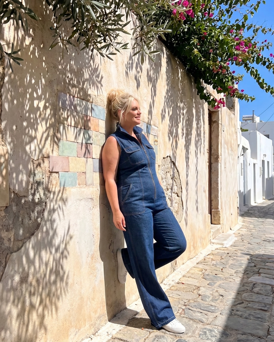 Elara | Sleeveless Denim Jumpsuit