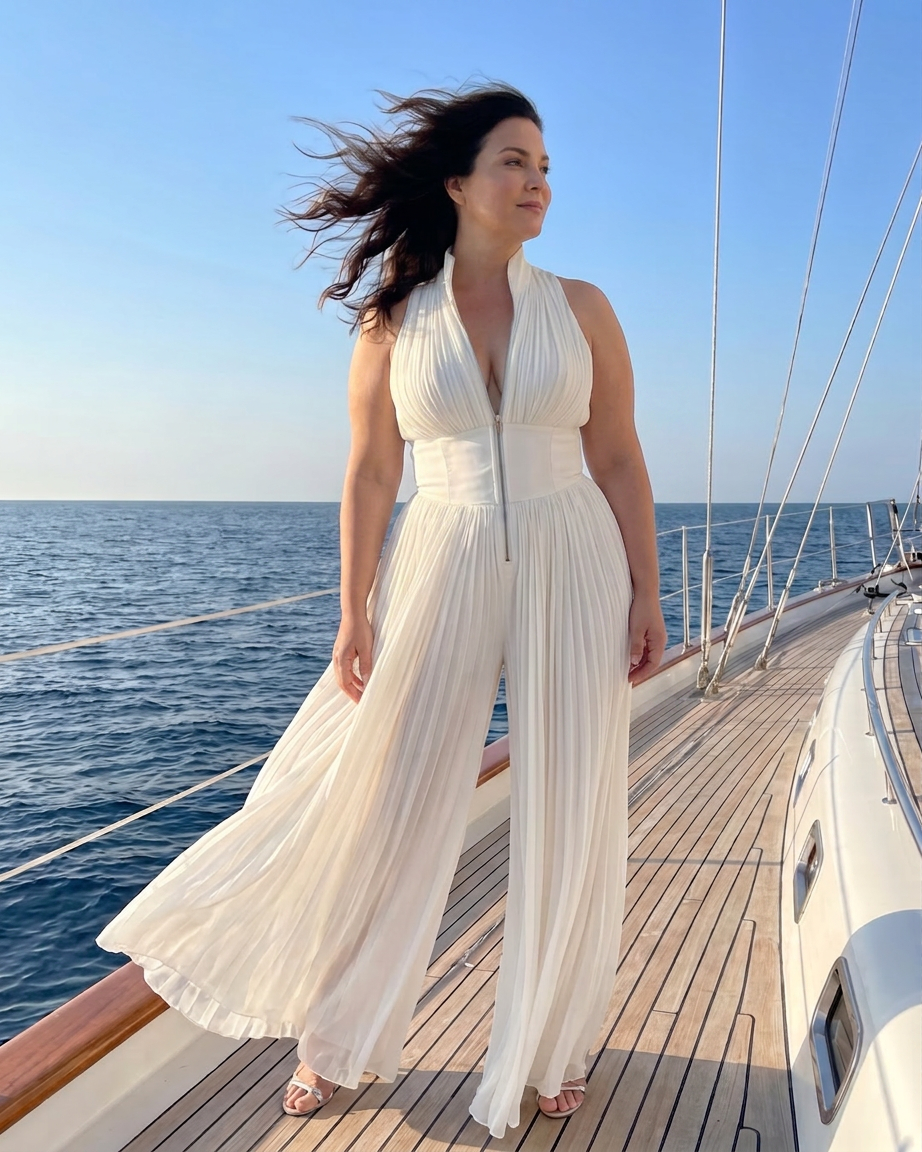 Amara | Pleated Wide Leg Jumpsuit