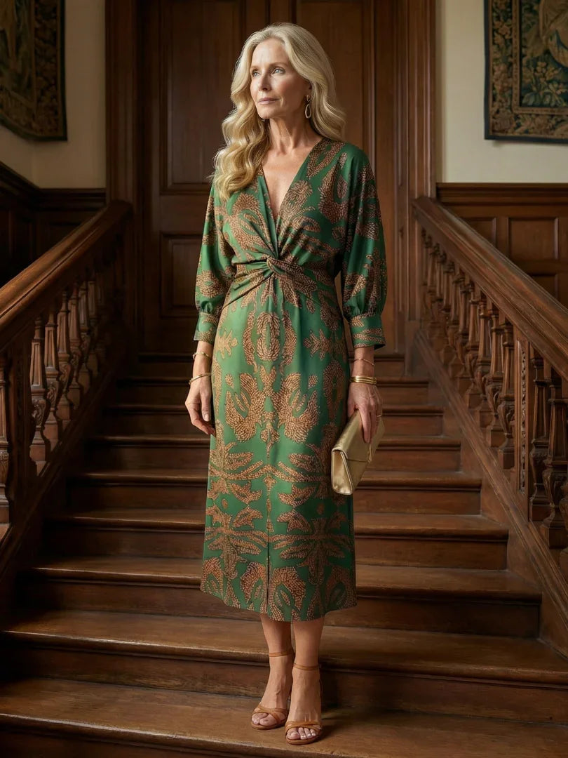 Lune | Natural Wrap Midi Dress