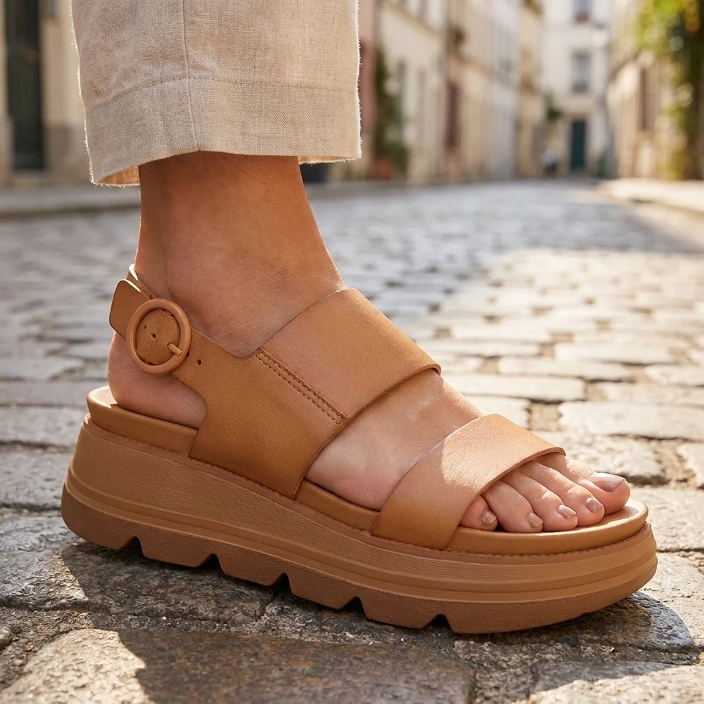 Nora | Cushioned Platform Wedge Sandals