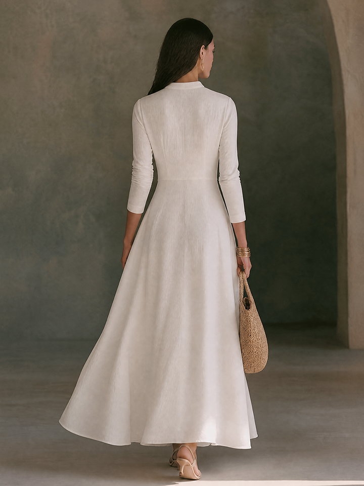 Thelma™ Mandarin Collar Maxi Dress