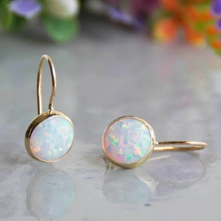 Retro Opalstein Gold Earrings