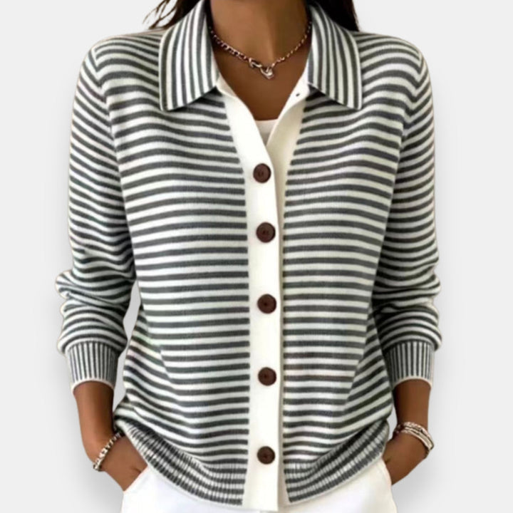 Lesley | The Striped Cardigan