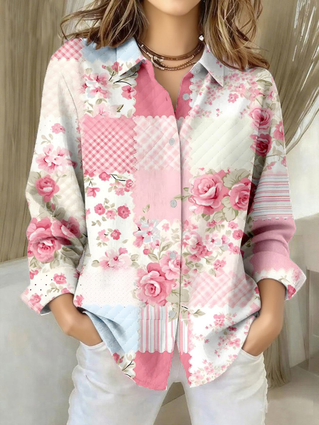 Mandy | Floral Print Collar Blouse