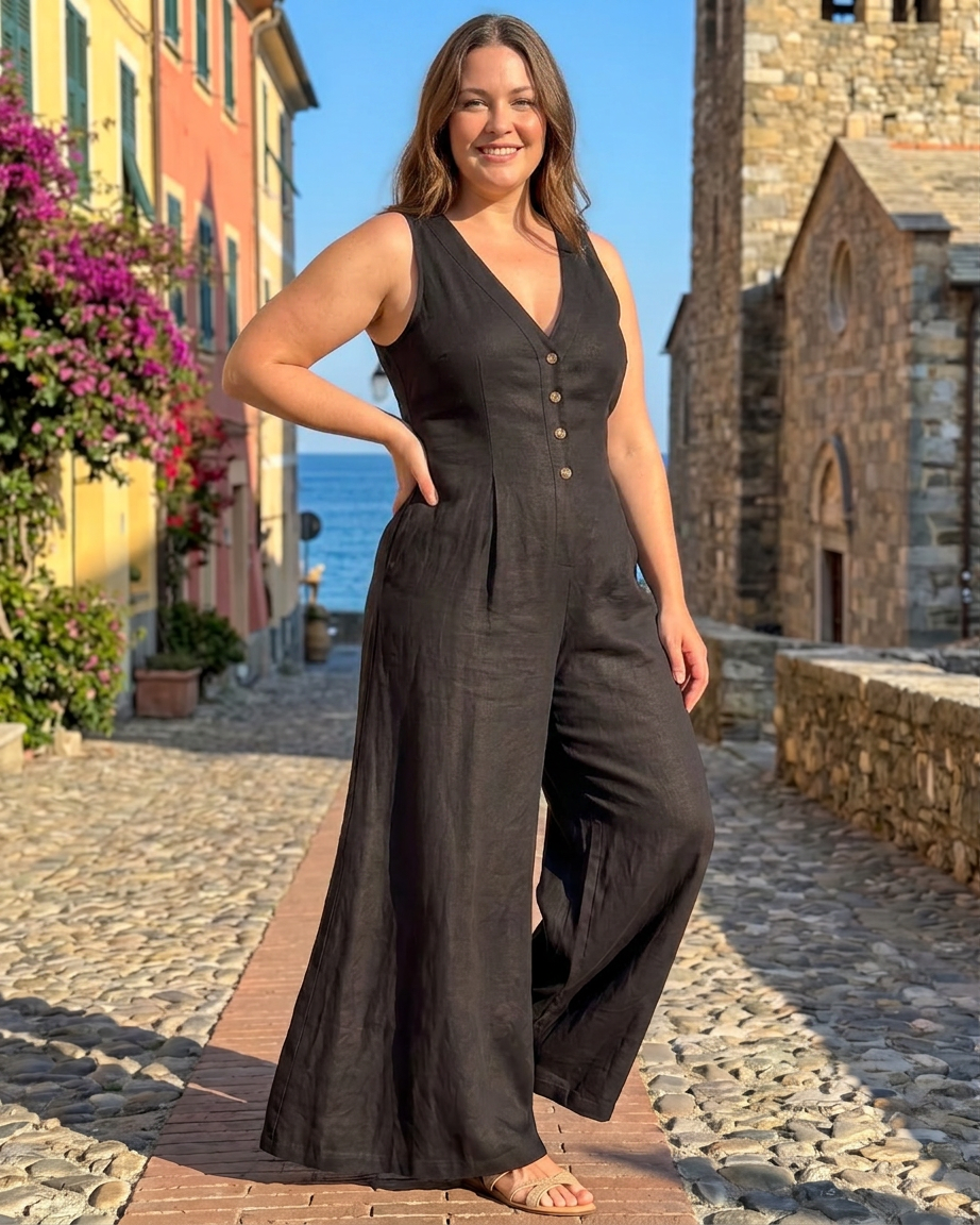 Vivienne | Sleeveless Wide Leg Jumpsuit