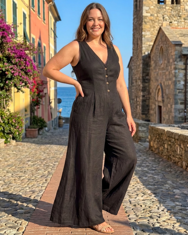 Vivienne | Sleeveless Wide Leg Jumpsuit