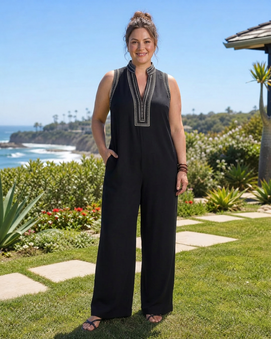 Seraphina | V-Neck Sleeveless Jumpsuit